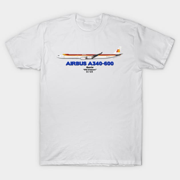 Airbus A340-600 - Iberia "Old Colours" T-Shirt by TheArtofFlying